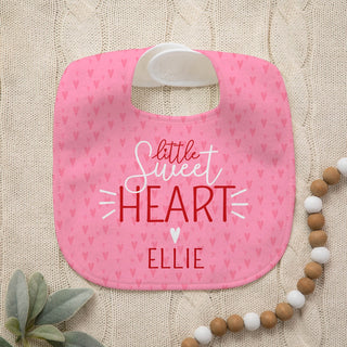 Sweet heart baby bib with name