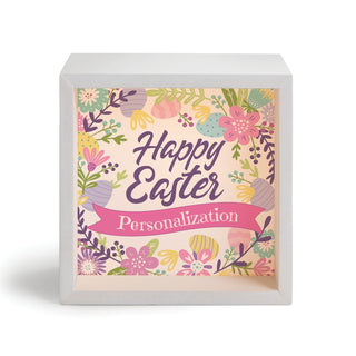 Happy Easter Floral Personalized Light Up Shadowbox