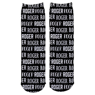 Men's Personalized Black Adult Crew Socks