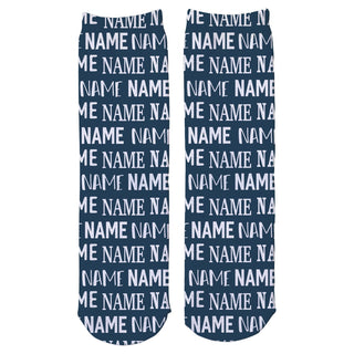Men's Personalized Blue Adult Crew Socks