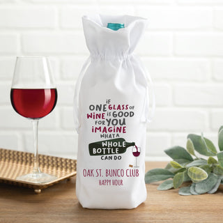 One Glass of Wine Personalized Wine Bag