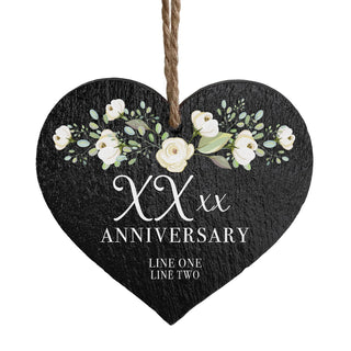 Wedding Anniversary Personalized 5" Slate Hanging Heart