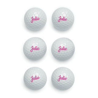 My Name In Hot Pink Personalized Golf Ball - Set of 6