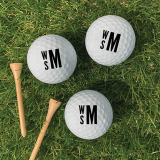 Stacked Monogram Personalized Golf Ball - Set of 6