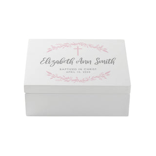 Pink Cross Personalized Prayer Box