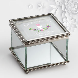 First Holy Communion Personalized Glass Keepsake Box