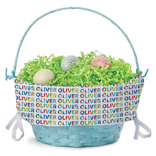 Colorful Name Pattern for Him Personalized Easter Basket with Liner