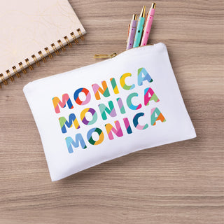Colorful Name Pattern for Her Personalized Zipper Pouch
