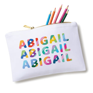 Colorful Name Pattern for Her Personalized Zipper Pouch