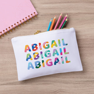 Zipper pouch with colorful name for her
