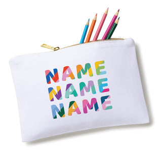 Colorful Name Pattern for Her Personalized Zipper Pouch