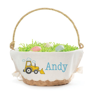 Front Load Truck Personalized Easter Basket Linen Liner