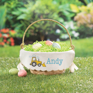 Front Load Truck Personalized Easter Basket Linen Liner