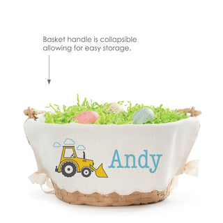 Front Load Truck Personalized Easter Basket Linen Liner