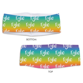 Rainbow Name Pattern Personalized Fleece Headband