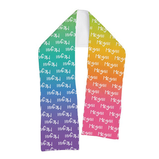 Rainbow Name Pattern Personalized Fleece Scarf