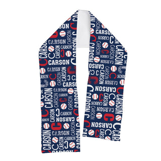 Baseball Name Pattern Personalized Fleece Scarf