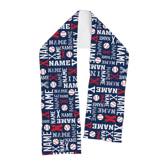 Baseball Name Pattern Personalized Fleece Scarf