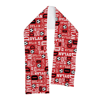 Soccer Name Pattern Personalized Fleece Scarf