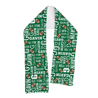Football Name Pattern Personalized Fleece Scarf
