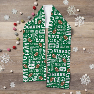 Football fleece scarf with name