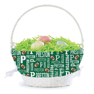 Football Name Pattern Personalized Easter Basket with Liner