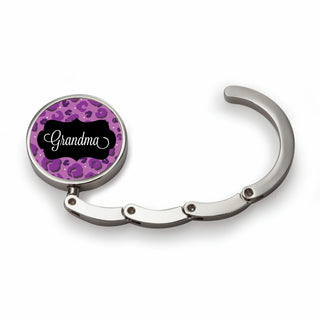 Purple Leopard Print Personalized Purse Hanger