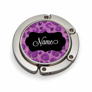 Purple Leopard Print Personalized Purse Hanger