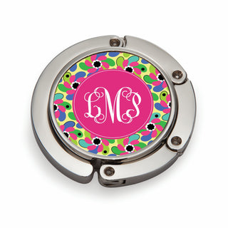 Paisley print purse hanger with monogram 