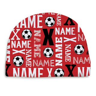 Soccer Name Pattern Personalized Fleece Beanie