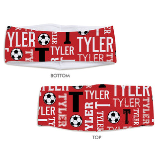 Soccer Name Pattern Personalized Fleece Headband
