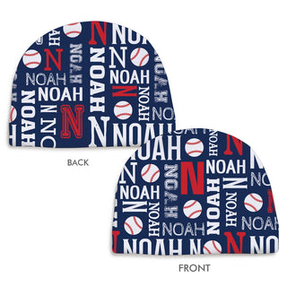 Baseball Name Pattern Personalized Fleece Beanie