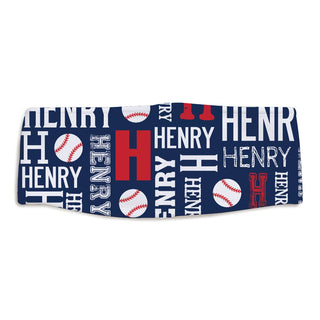 Baseball Name Pattern Personalized Fleece Headband