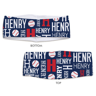 Baseball Name Pattern Personalized Fleece Headband