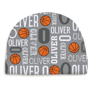 Basketball fleece beanie with name and initial