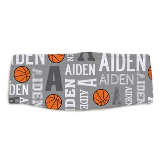 Basketball fleece headband with name and initial