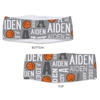 Basketball Name Pattern Personalized Fleece Headband