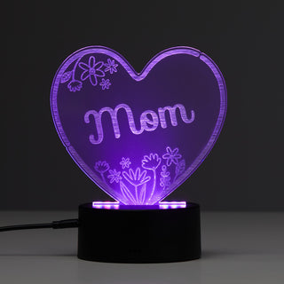 Neon Style Heart Personalized Acrylic LED Night Light