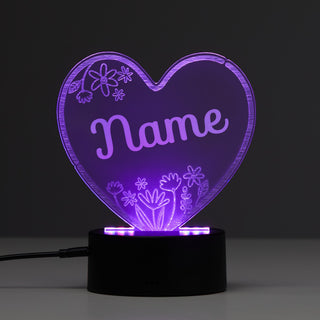 Neon Style Heart Personalized Acrylic LED Night Light