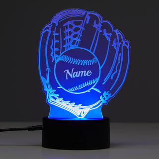 Baseball Mitt with Ball Personalized Acrylic LED Night Light