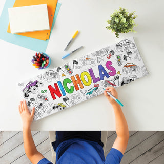 DIY color your own monster truck gallery canvas with name