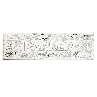 DIY Color Your Name Dude Icons 10x30 Gallery Wrapped Canvas