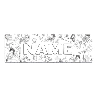 DIY Color Your Name Mermaid 10x30 Gallery Wrapped Canvas