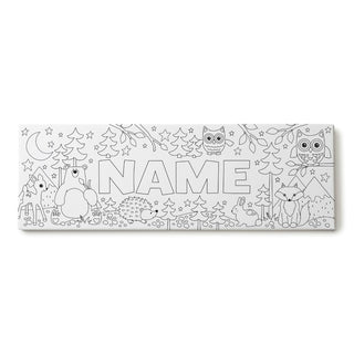 DIY Color Your Own Forest Friend 10x30 Gallery Wrapped Canvas