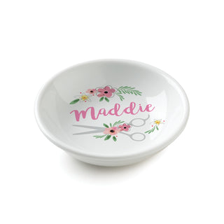 Hairstylist Personalized Round Trinket Dish