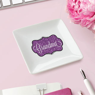 Square trinket dish with name for her