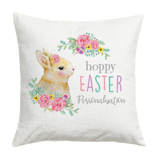 Hoppy Easter Personalized 14x14 Throw Pillow