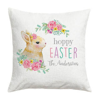 Hoppy Easter Personalized 17x17 Throw Pillow
