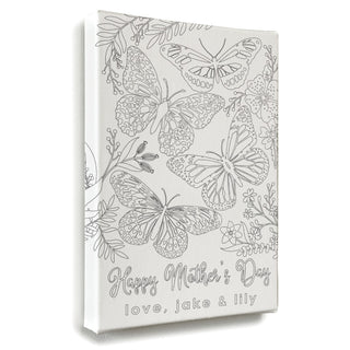 DIY Four Butterflies Personalized 10x16 Gallery Wrapped Canvas