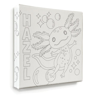 DIY Axolotl Personalized 8x8 Gallery Wrapped Canvas